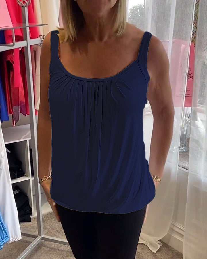 Hermine | Casual Mouwloze Top met Plooi