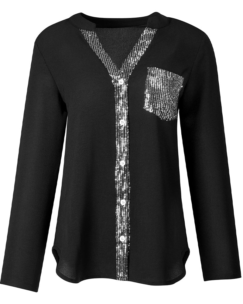 Dora | Casual Top met Paillettendetails