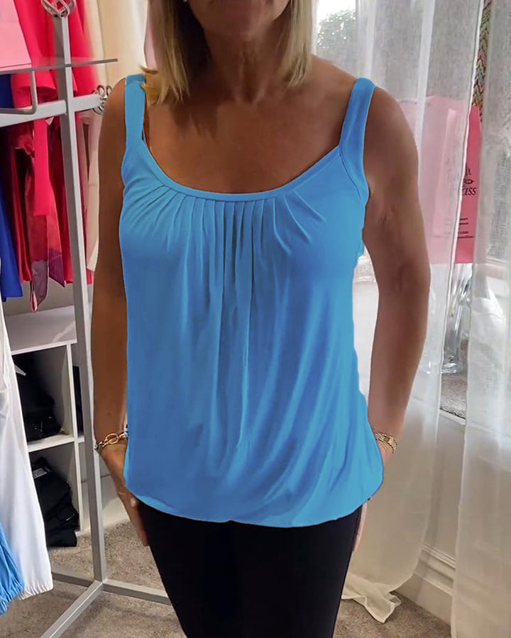 Hermine | Casual Mouwloze Top met Plooi