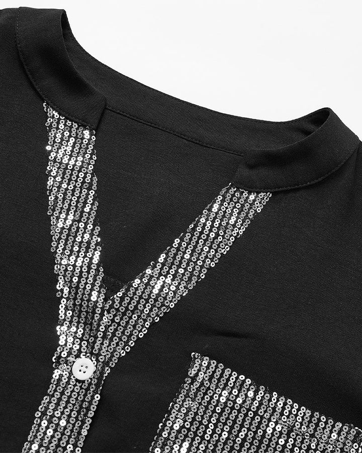 Dora | Casual Top met Paillettendetails