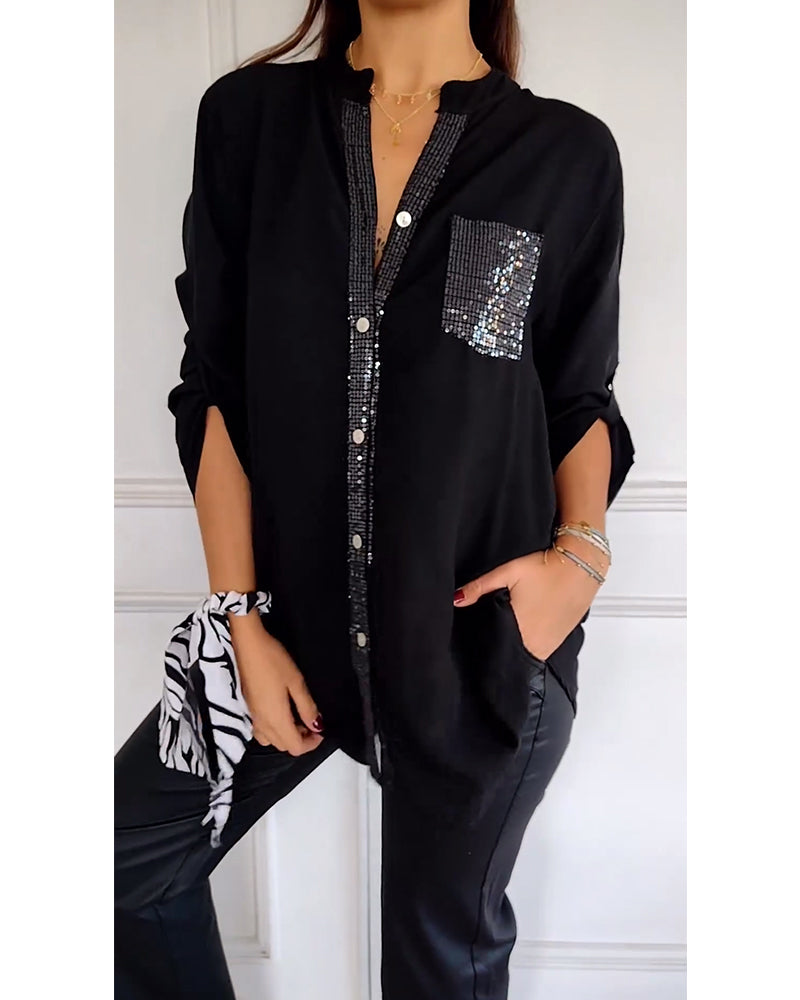 Dora | Casual Top met Paillettendetails