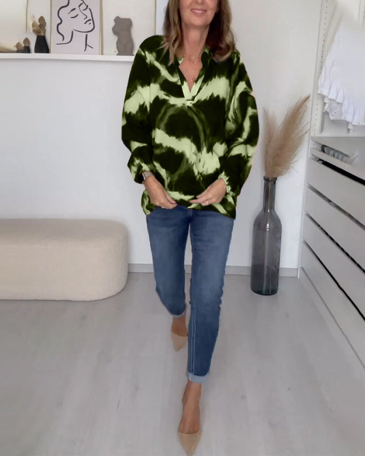 Gretha | Casual Top met Print en V-hals