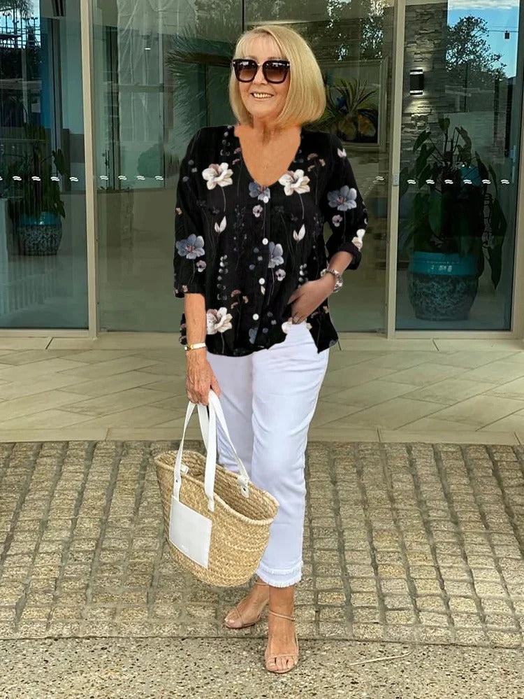 Ineke | Damesblouse met Driekwartmouwen