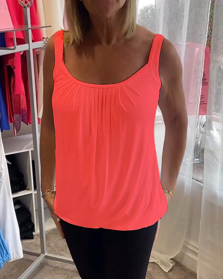 Hermine | Casual Mouwloze Top met Plooi