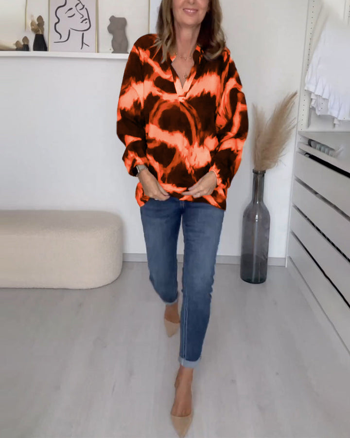Gretha | Casual Top met Print en V-hals