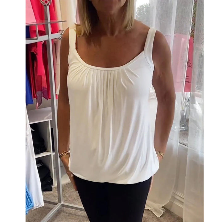 Hermine | Casual Mouwloze Top met Plooi