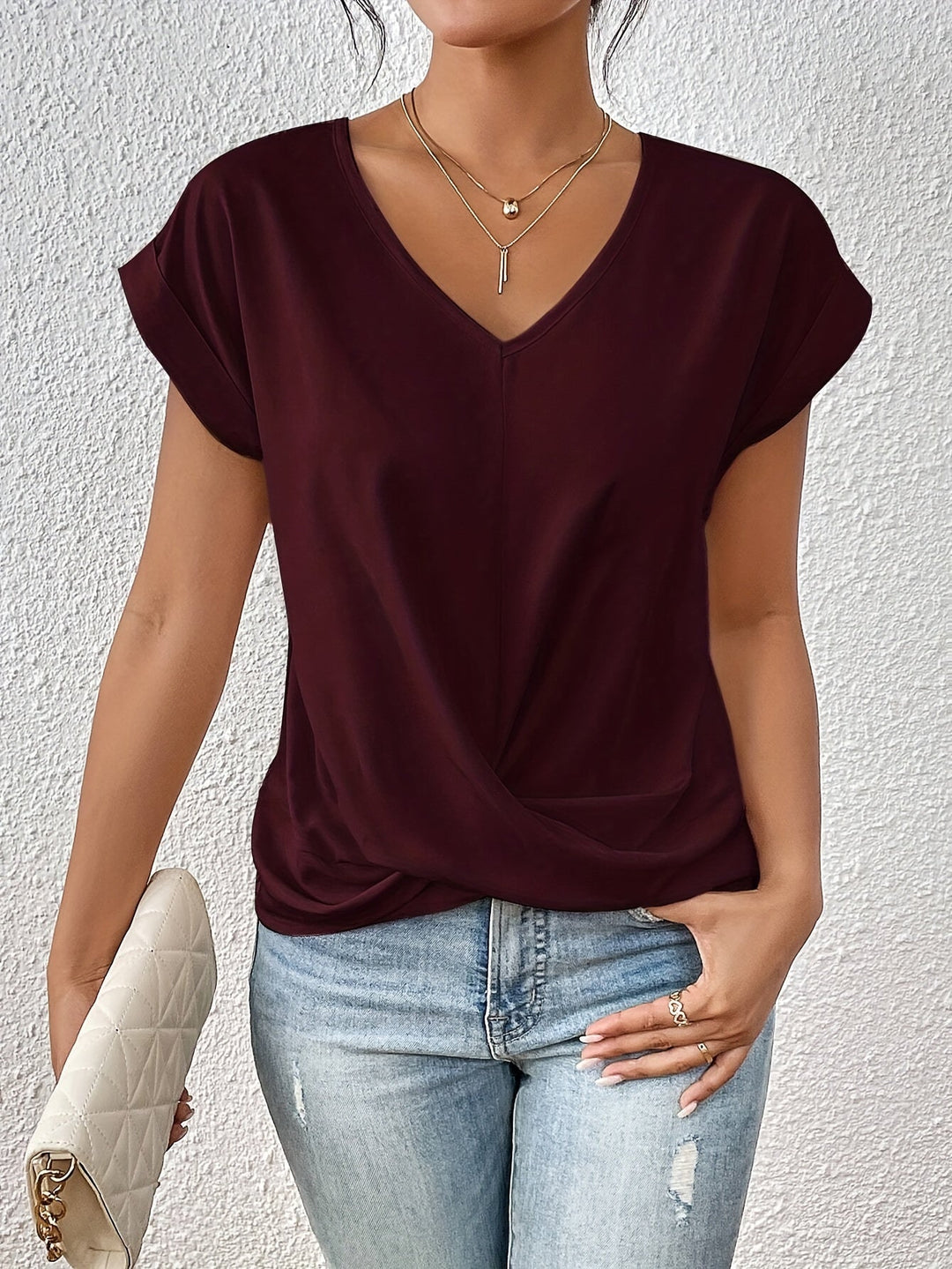 Eva | Casual T-shirt met Hartvormige Halslijn