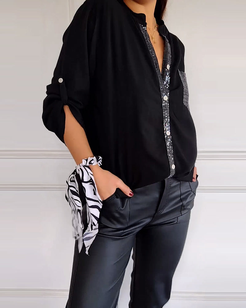 Dora | Casual Top met Paillettendetails