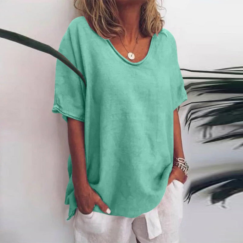Grietje | Ruim Linnen T-shirt