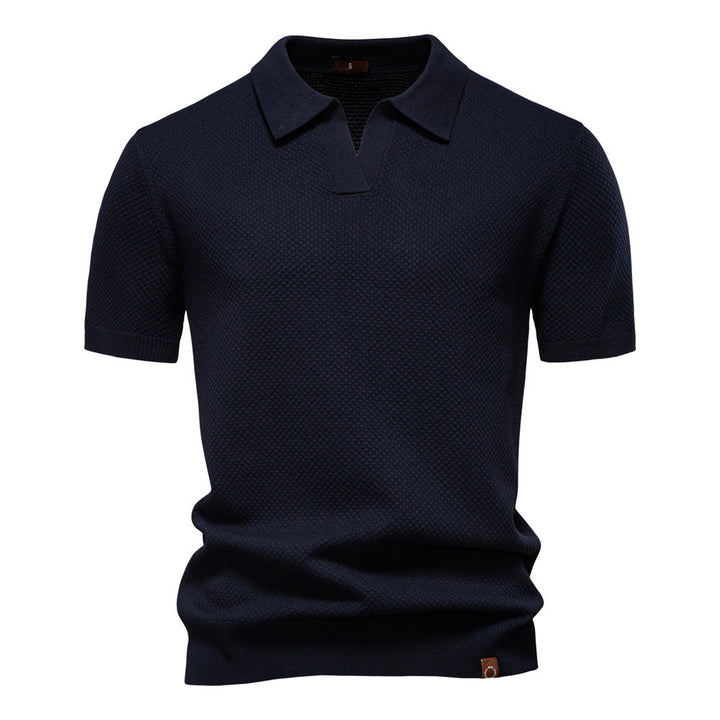 Milan | Poloshirt met Open Kraag en Lichte Structuur