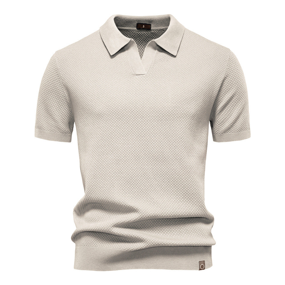 Milan | Poloshirt met Open Kraag en Lichte Structuur