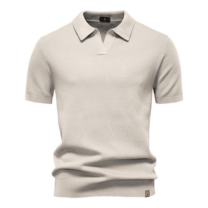 Milan | Poloshirt met Open Kraag en Lichte Structuur
