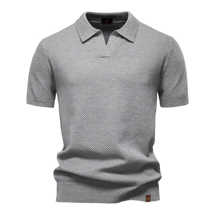 Milan | Poloshirt met Open Kraag en Lichte Structuur