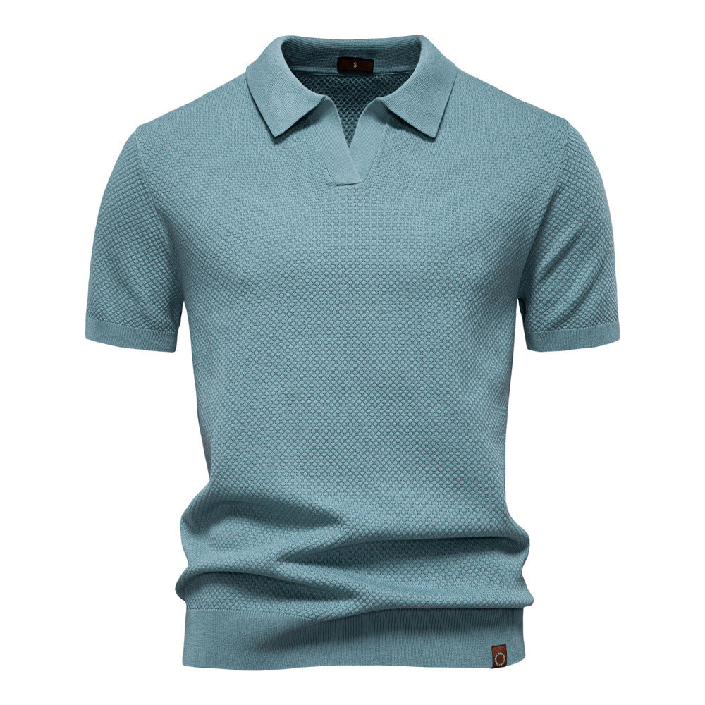 Milan | Poloshirt met Open Kraag en Lichte Structuur