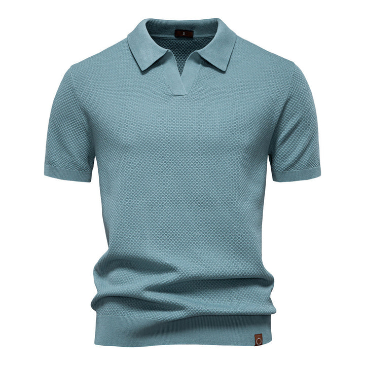 Milan | Poloshirt met Open Kraag en Lichte Structuur