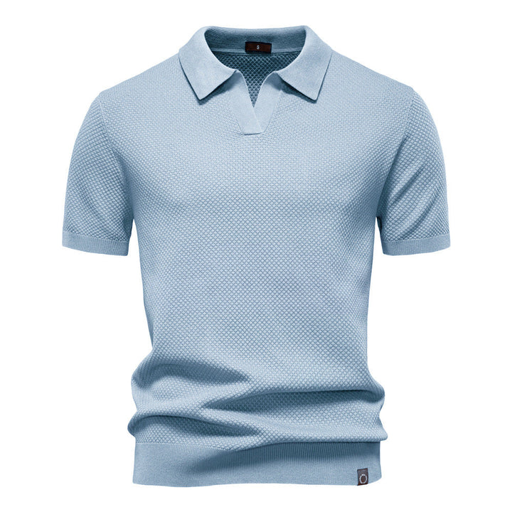 Milan | Poloshirt met Open Kraag en Lichte Structuur