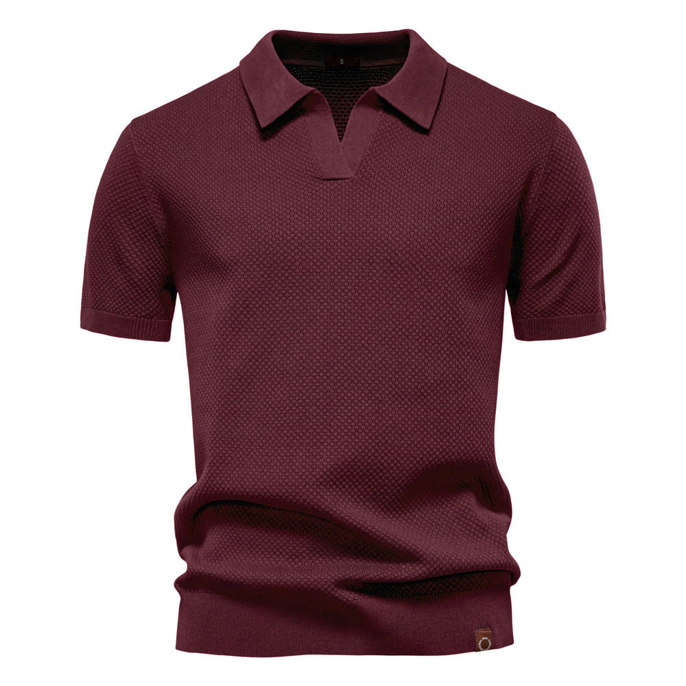 Milan | Poloshirt met Open Kraag en Lichte Structuur