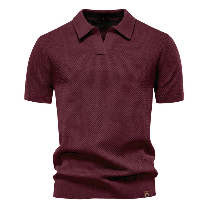 Milan | Poloshirt met Open Kraag en Lichte Structuur