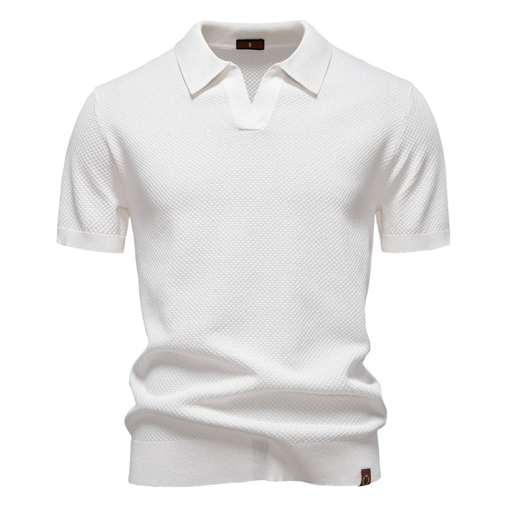 Milan | Poloshirt met Open Kraag en Lichte Structuur