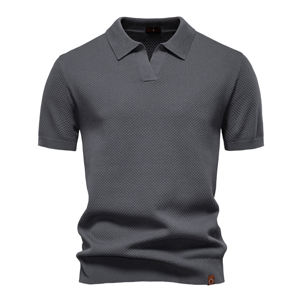 Milan | Poloshirt met Open Kraag en Lichte Structuur