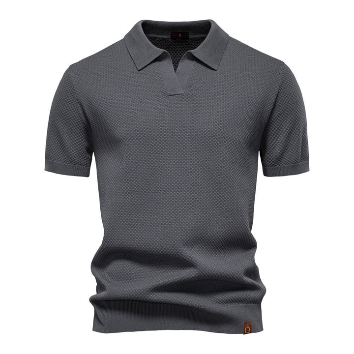 Milan | Poloshirt met Open Kraag en Lichte Structuur