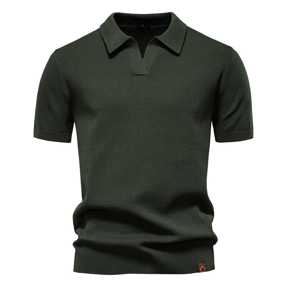 Milan | Poloshirt met Open Kraag en Lichte Structuur