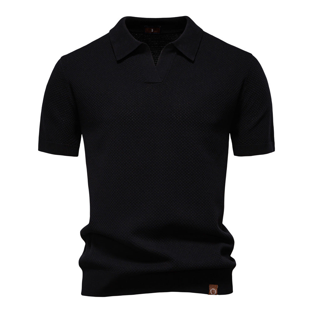 Milan | Poloshirt met Open Kraag en Lichte Structuur