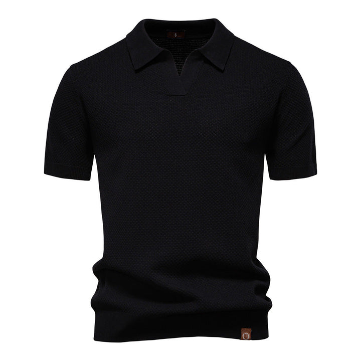 Milan | Poloshirt met Open Kraag en Lichte Structuur