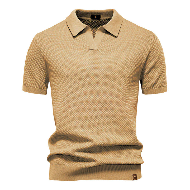 Milan | Poloshirt met Open Kraag en Lichte Structuur