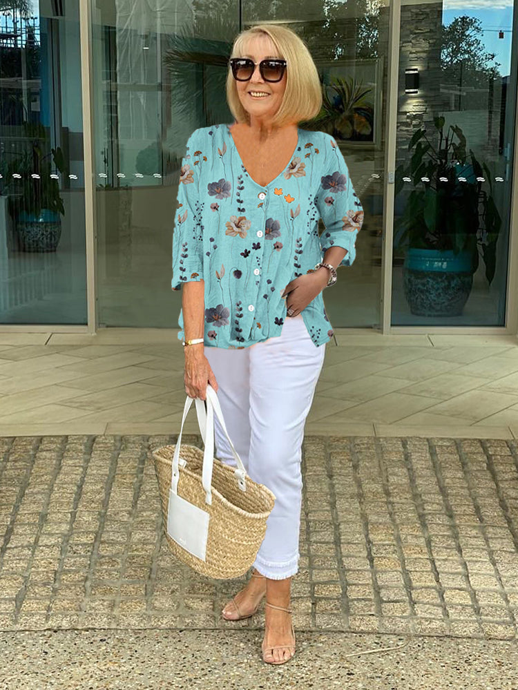 Ineke | Damesblouse met Driekwartmouwen