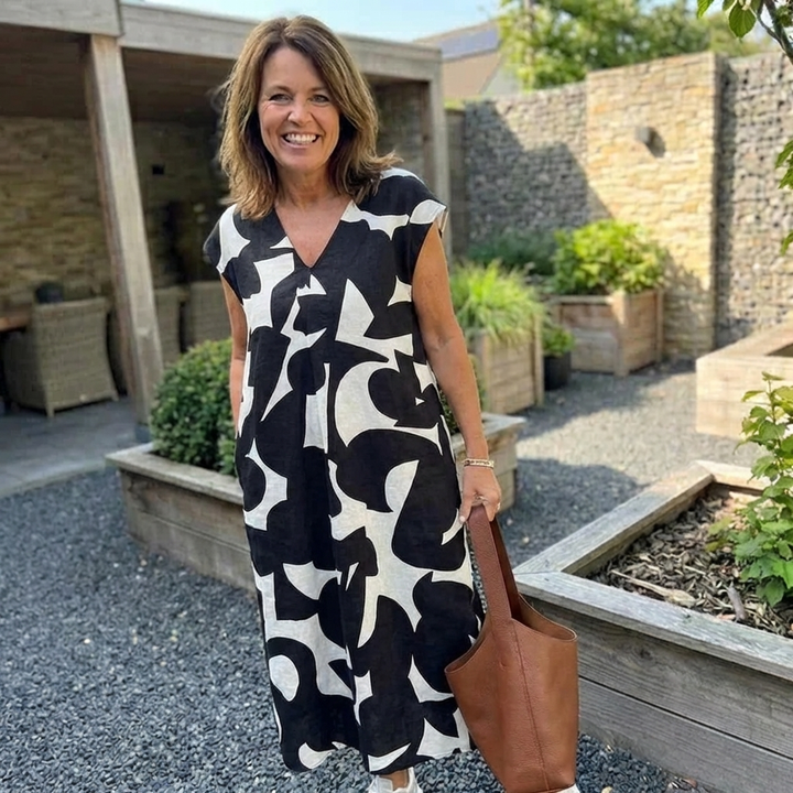 Bep | Jurk met Print en V-hals