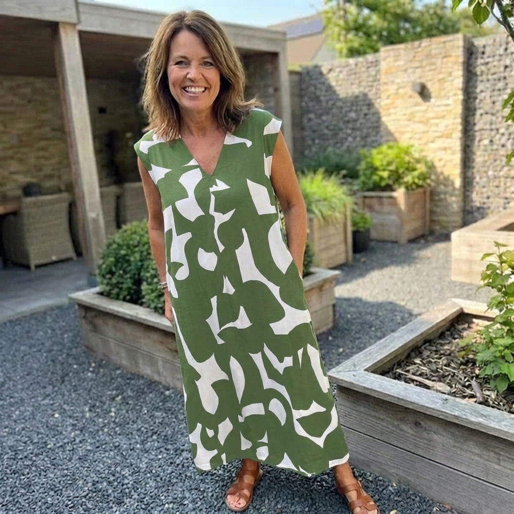 Bep | Jurk met Print en V-hals