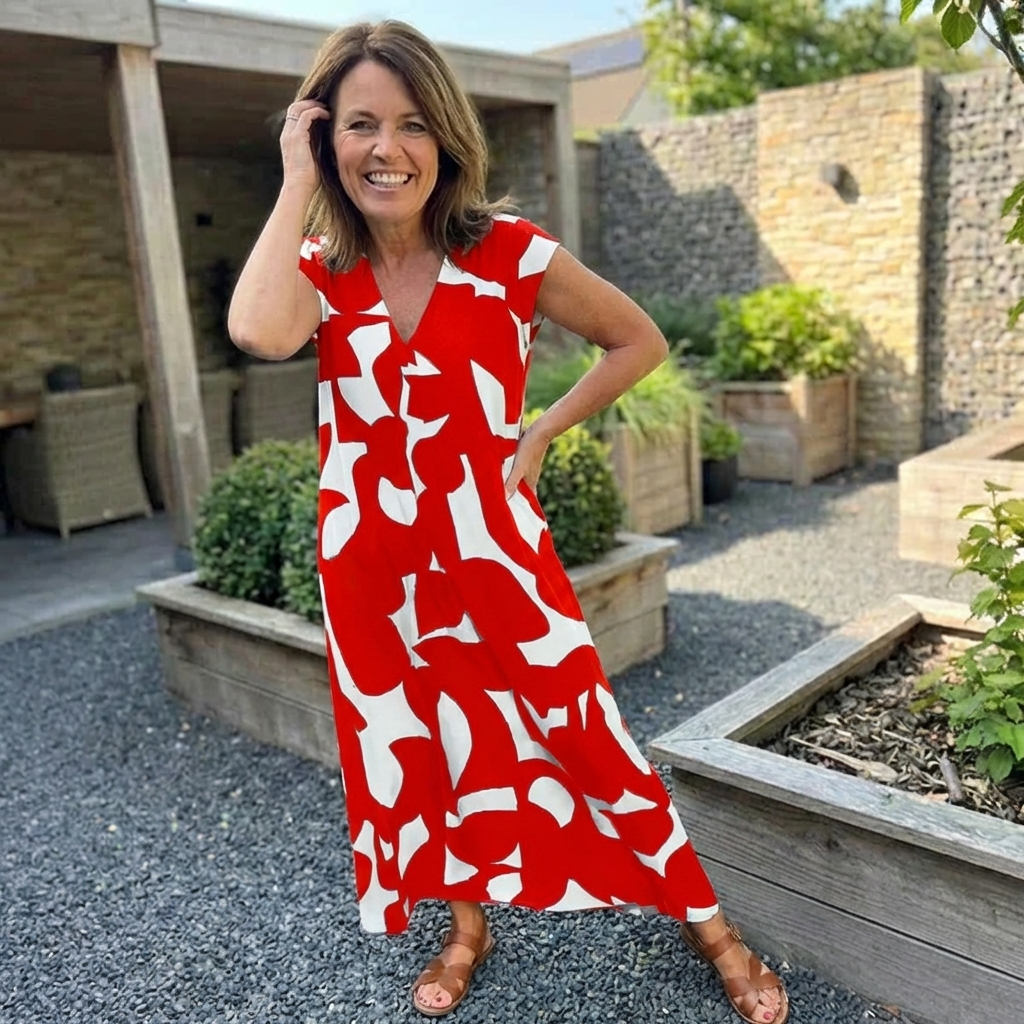 Bep | Jurk met Print en V-hals