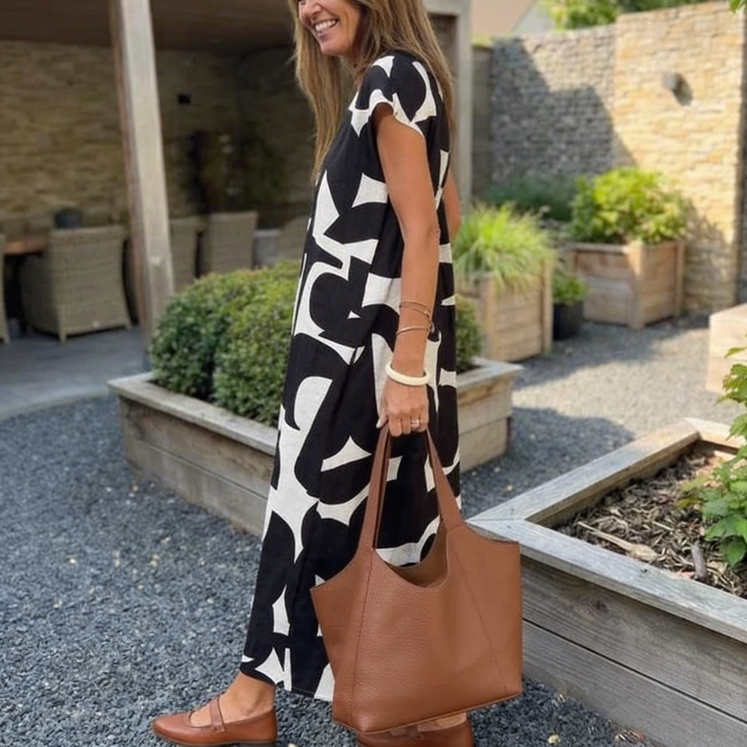 Bep | Jurk met Print en V-hals