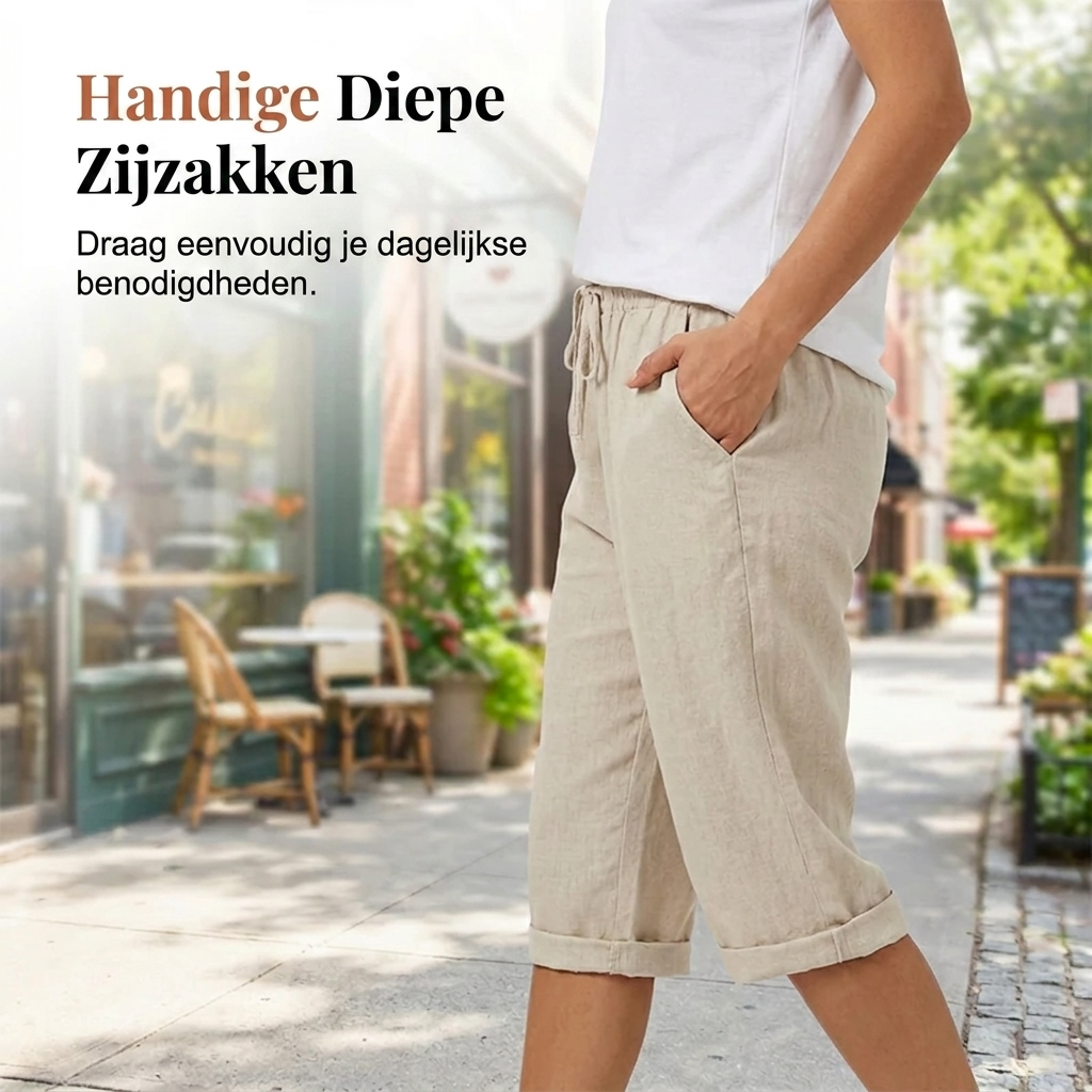 Mieke | Katoen-linnen Damesshort (1+1 Gratis)