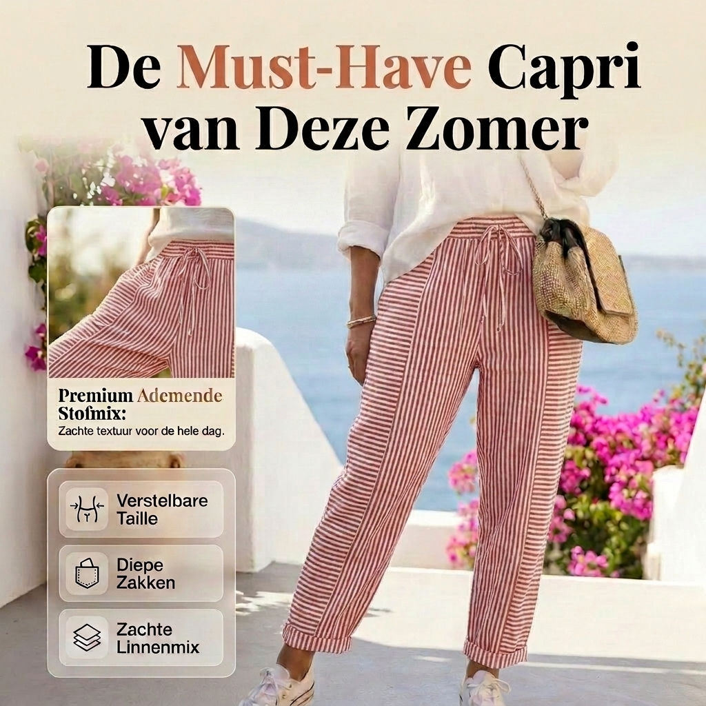 Mathilde | Gestreepte Katoenen Broek