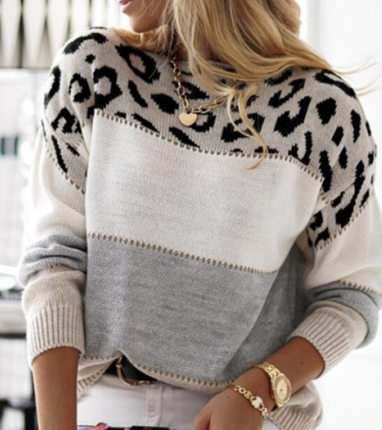 Caroline | Trui met Luipaardprint