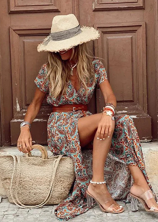 Mirjam | Luchtige Boho Maxi-jurk met Bijpassende Riem