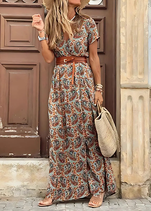 Mirjam | Luchtige Boho Maxi-jurk met Bijpassende Riem