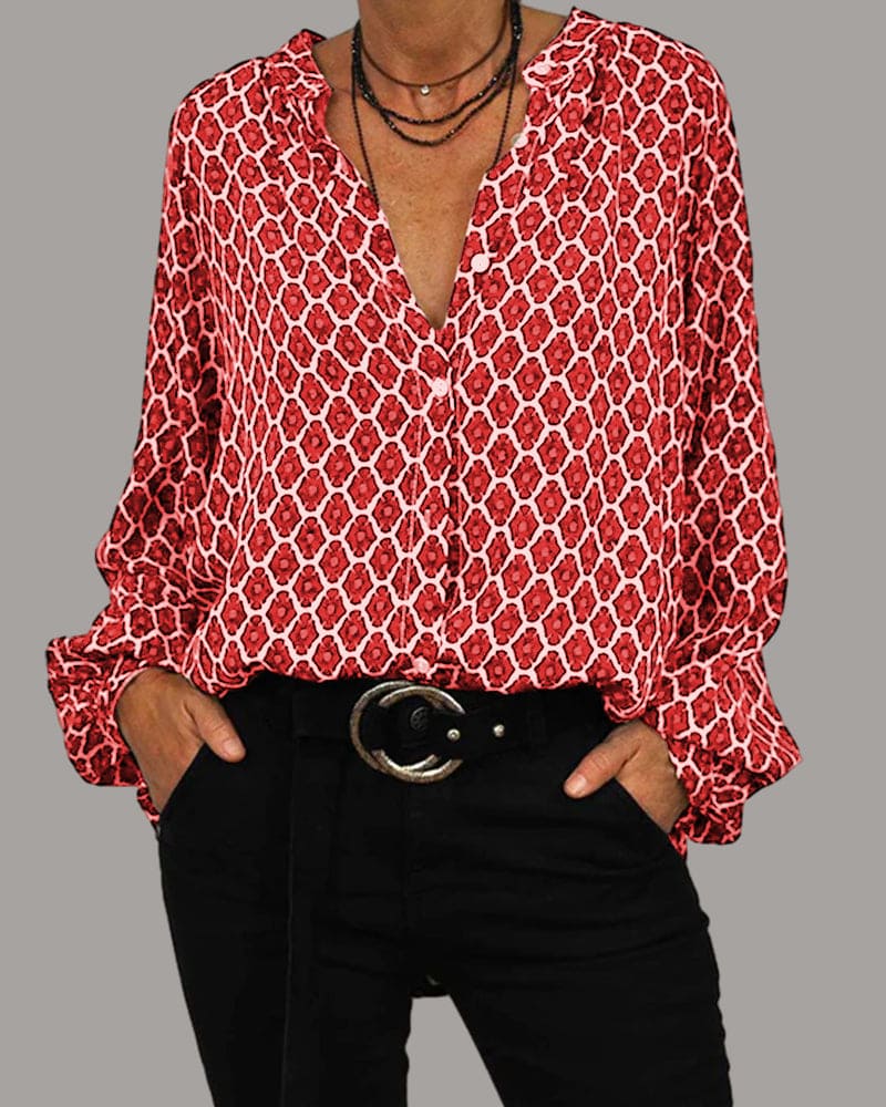 Annemiek | Ruimvallend Shirt met V-hals