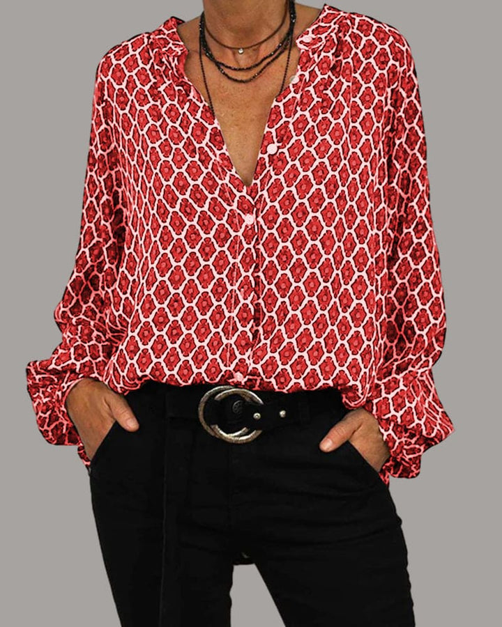 Annemiek | Ruimvallend Shirt met V-hals