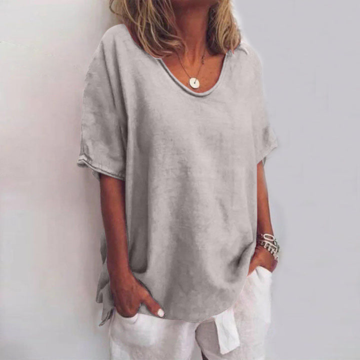 Grietje | Ruim Linnen T-shirt