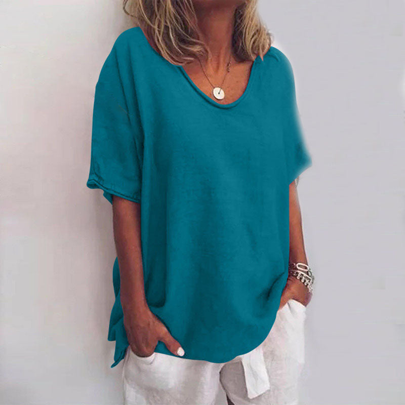 Grietje | Ruim Linnen T-shirt