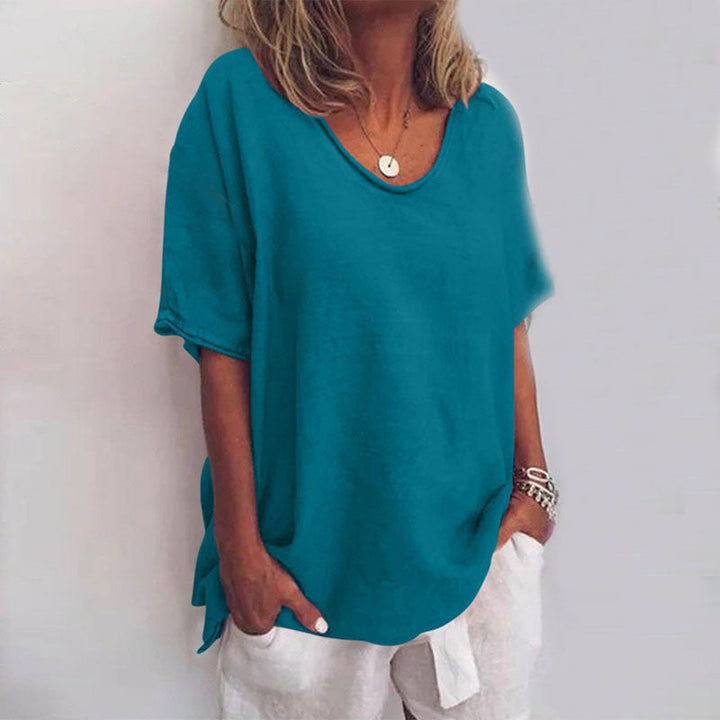 Grietje | Ruim Linnen T-shirt