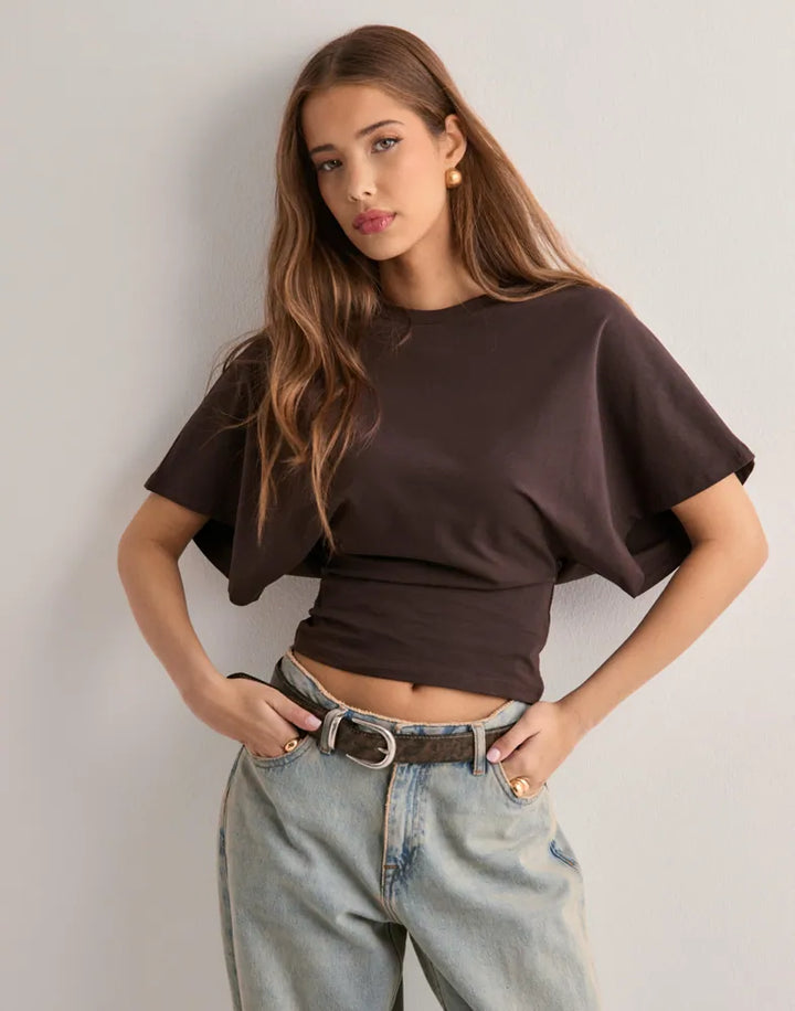 Geertje | T-shirt met Wijde Mouwen