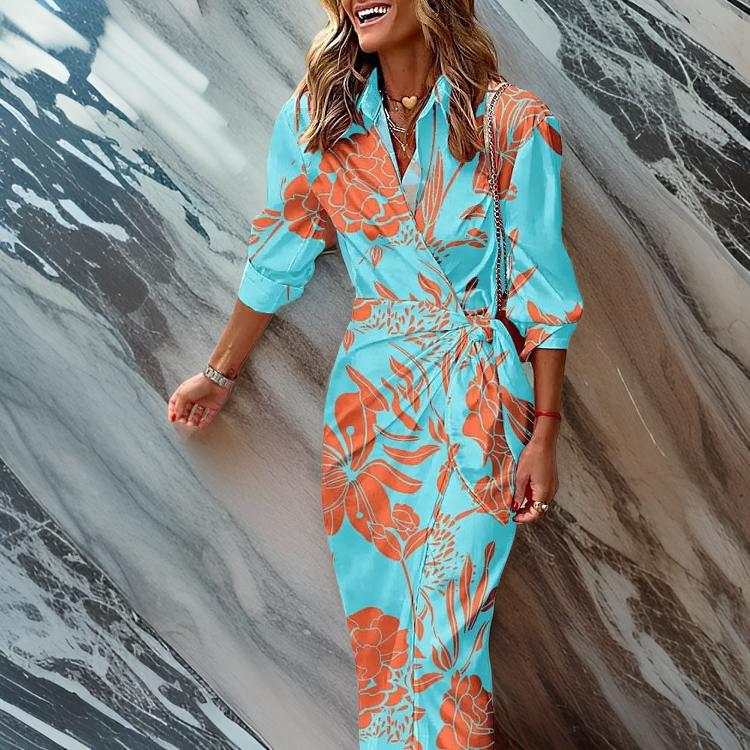 Loes | Jurk met Wikkelprint