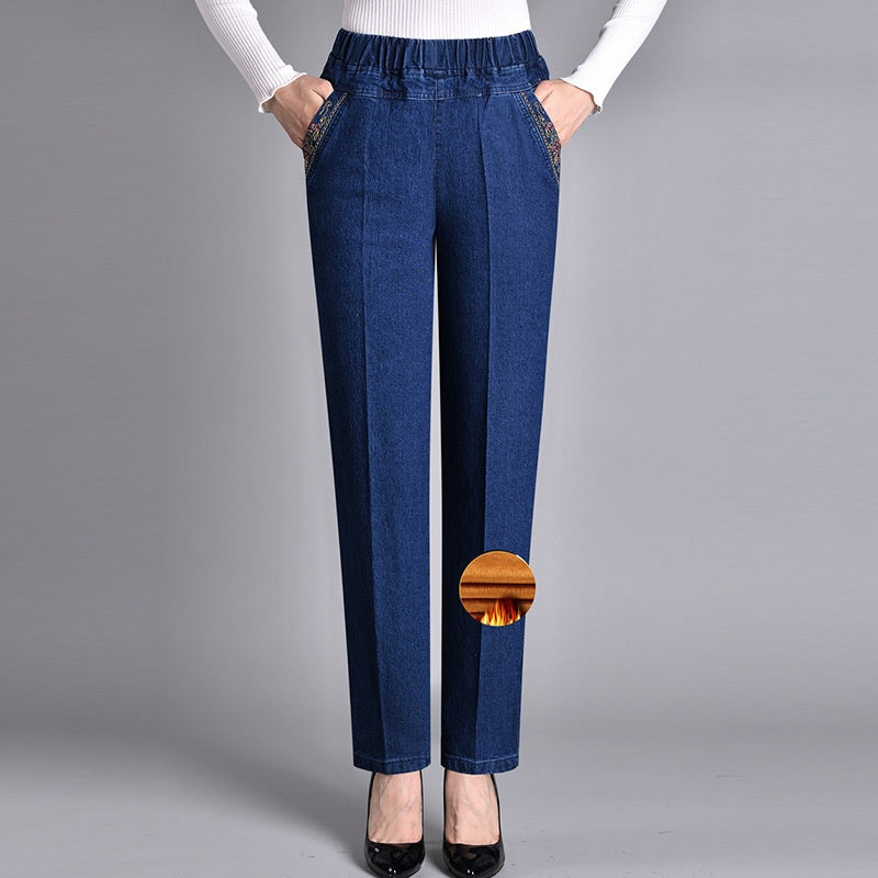 Mariska | Damesjeans met Zijzakken en Elastische Taille