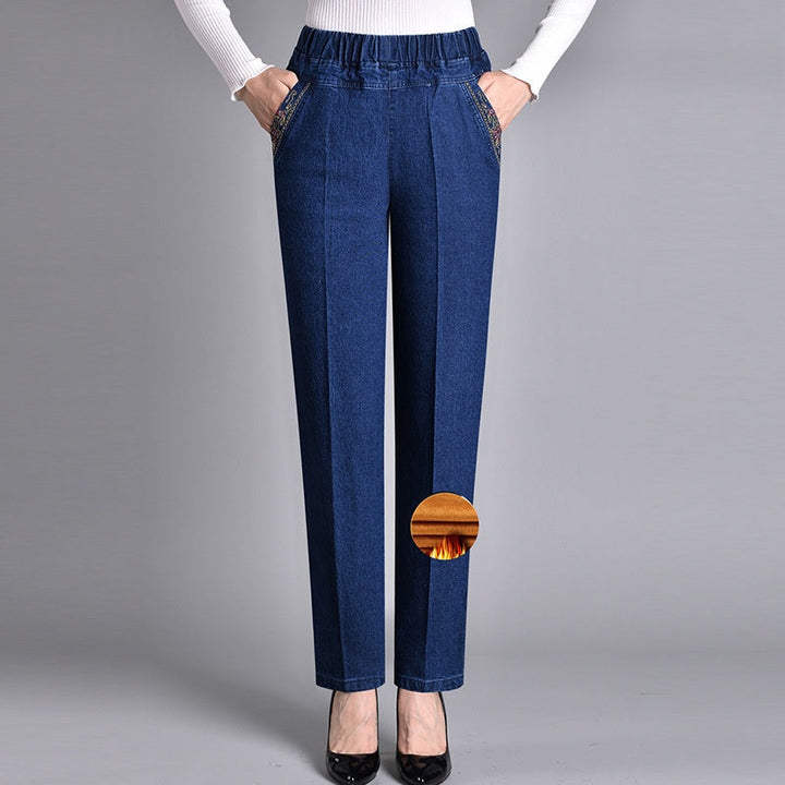 Mariska | Damesjeans met Zijzakken en Elastische Taille