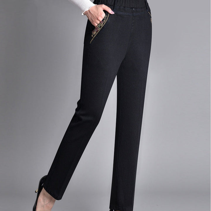Mariska | Damesjeans met Zijzakken en Elastische Taille