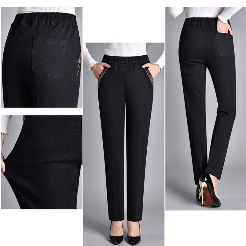 Mariska | Damesjeans met Zijzakken en Elastische Taille